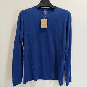Patagonia Men's Capilene Cool Merino Blend Blue Long Sleeve Tee